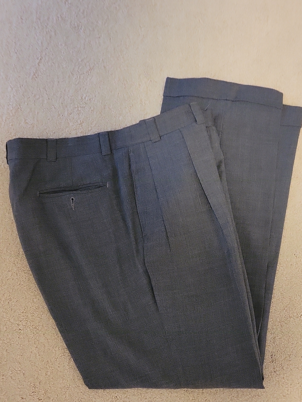 Nautica Men's Dark Gray Pleated Dress Pants